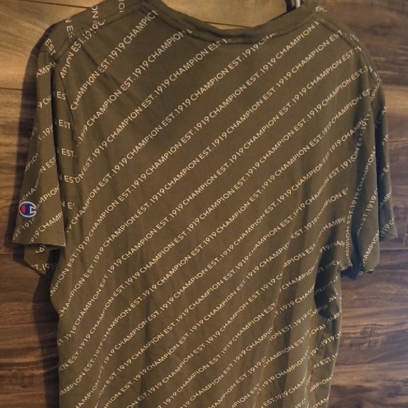 Champion All Over Print Diagonal Logo T-Shirt - Olive Green - Men's Medium - Picture 7 of 7